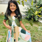 Long frock and Banaras over coat